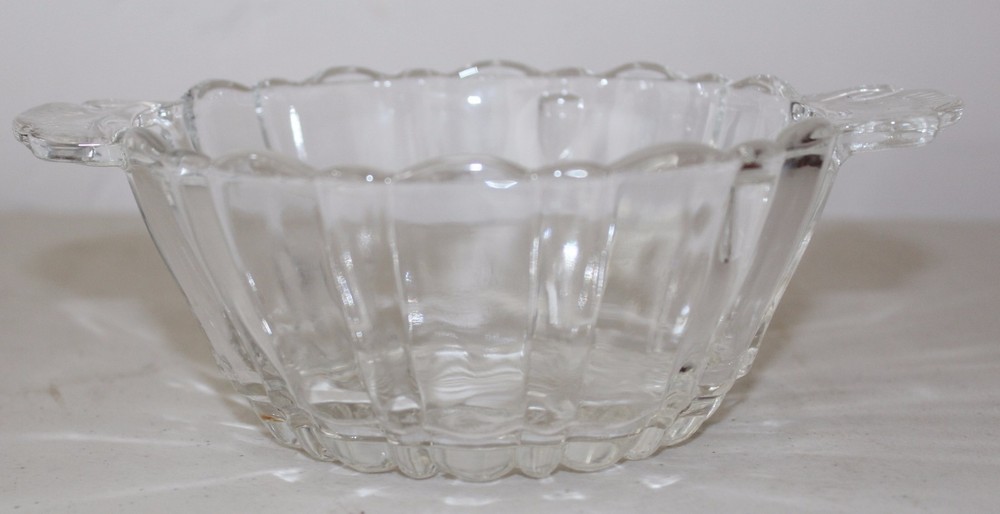 Clear Glass Handled Candy Nut Dish L#1332