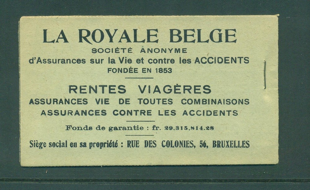 Belgium 1914 2F50 La Royale bridge  Booklet