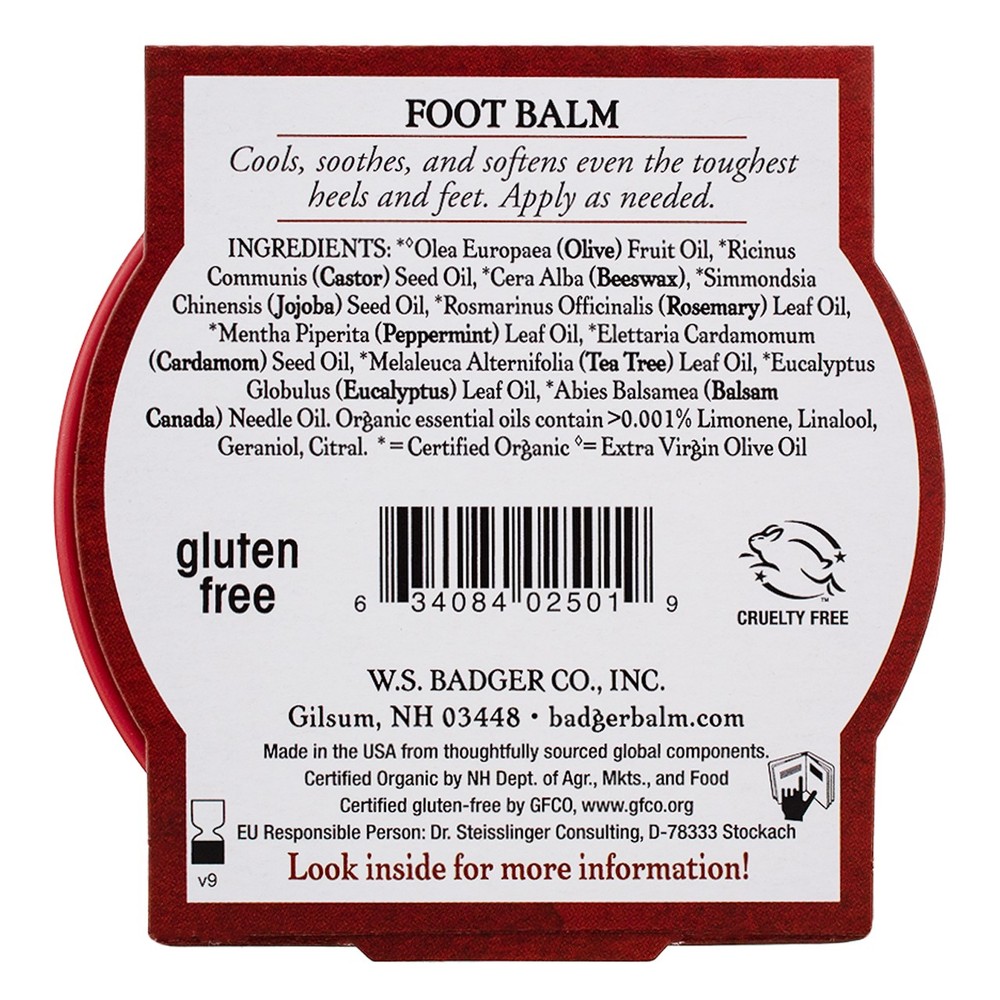 2 Pack Badger Foot Balm Tin, 2 oz