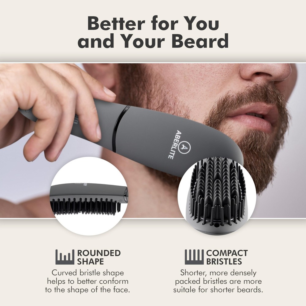 Aberlite Pocket - Compact Beard Straightener for Men - Ionic & Anti-Scald Techno