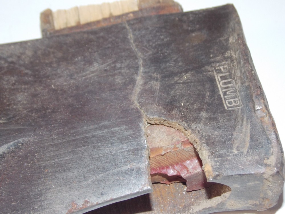 Vtg Plumb 4.25" Single Bit Axe Head 3lbs 6oz