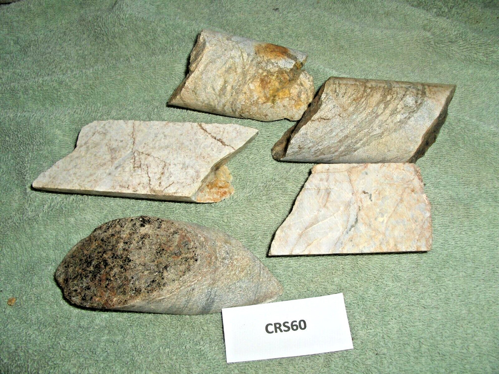 Split Core Samples From Alaska Gold Mine 5 Pieces Drill Core Samples CRS60