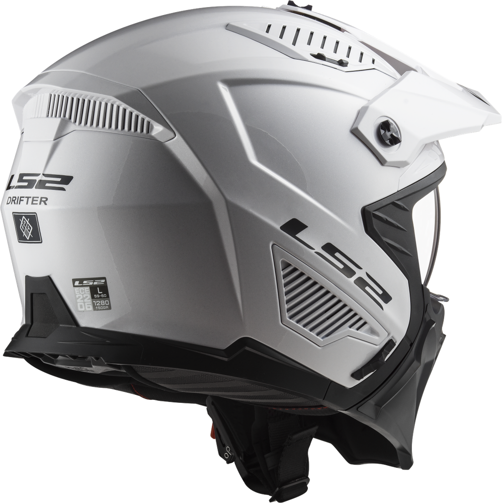 LS2 OF606 Drifter solid glossy white