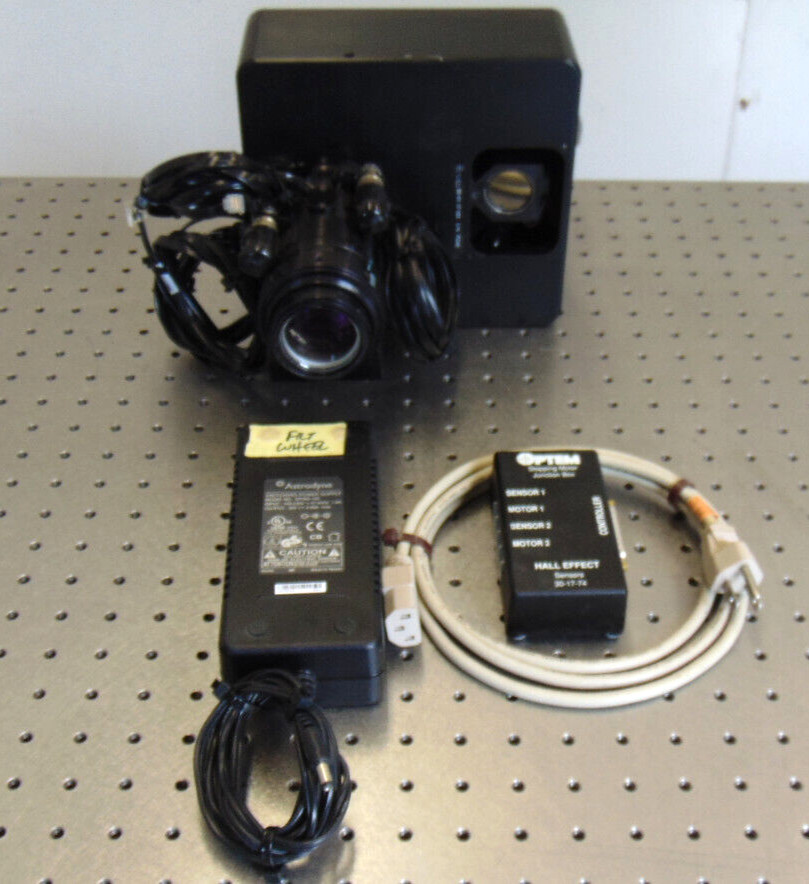 OPTEM DUAL STEPPER ZOOM FOCUS (?) W/ CABLES CONTROLLER FILTER WHEEL AND POWER S.