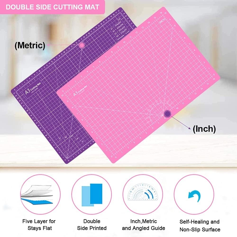 Thickened 18x12 Rotary Cutting Mat - Durable Double-Sided for Sewing Projects