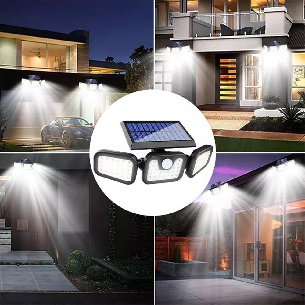 2 Pack Solar Security Lights with Motion Sensor & Adjustable LED Heads