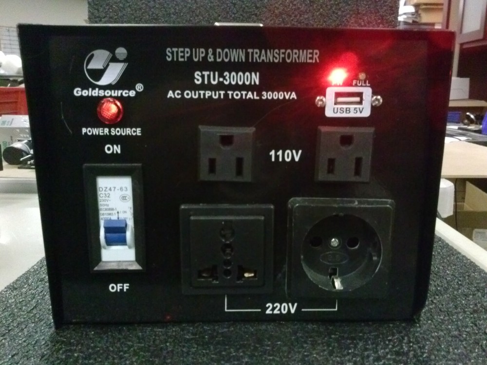 GOLDSOURCE STU-3000N AC Output Total 3000VA Step Up & Down Transformer