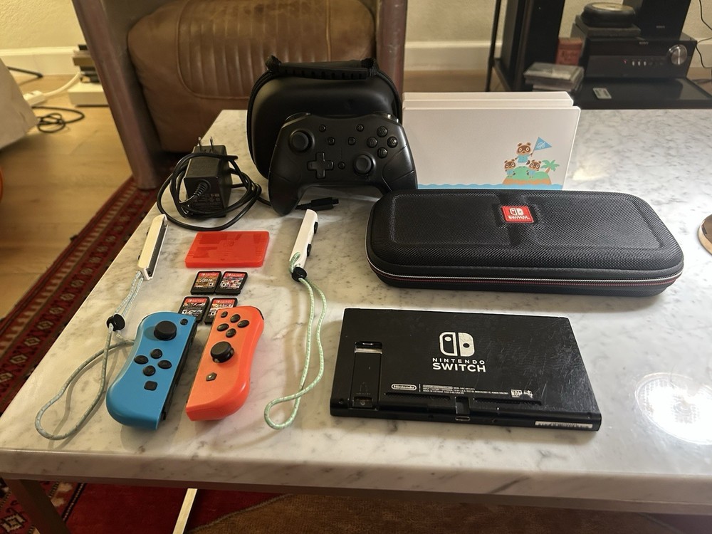 Nintendo Switch Animal Crossing Edition Bundle Console, Joy-Cons, Dock, Games