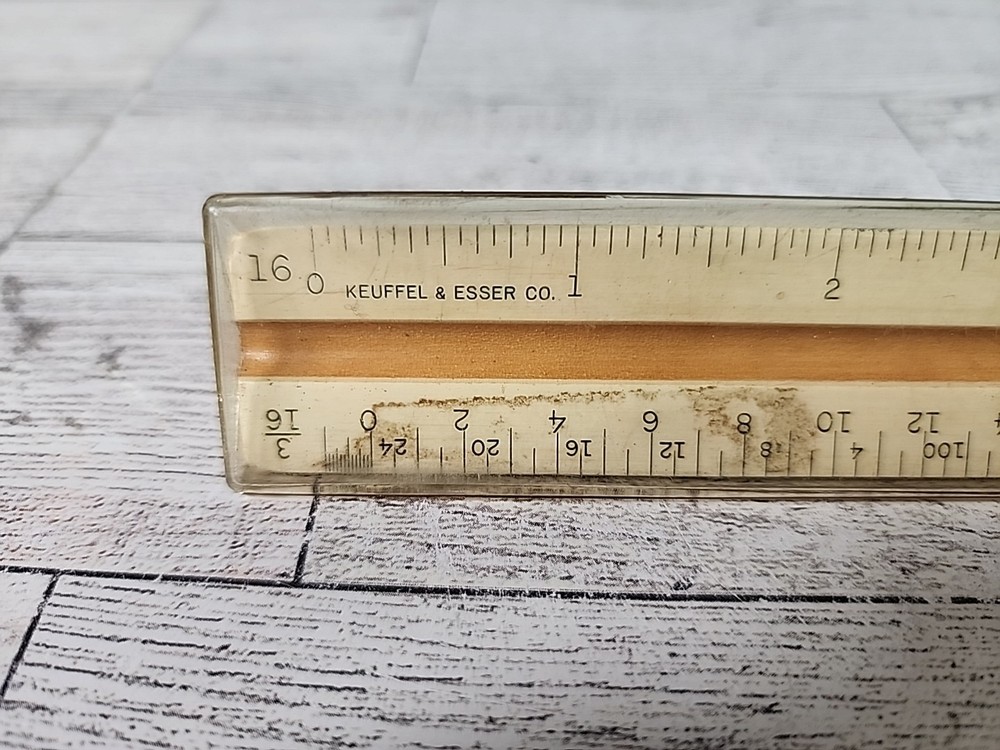Dietzgen Plastic Triangular Scale Ruler 1667BG Engineering w/ Plastic Case