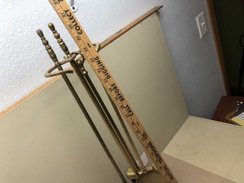 Vintage BRASS FIREPLACE TOOL SET - Japan