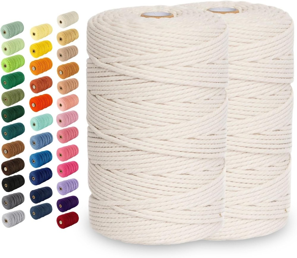 Macrame Wall Hanging Rope - 3mm 220 Yards, 2 Pack