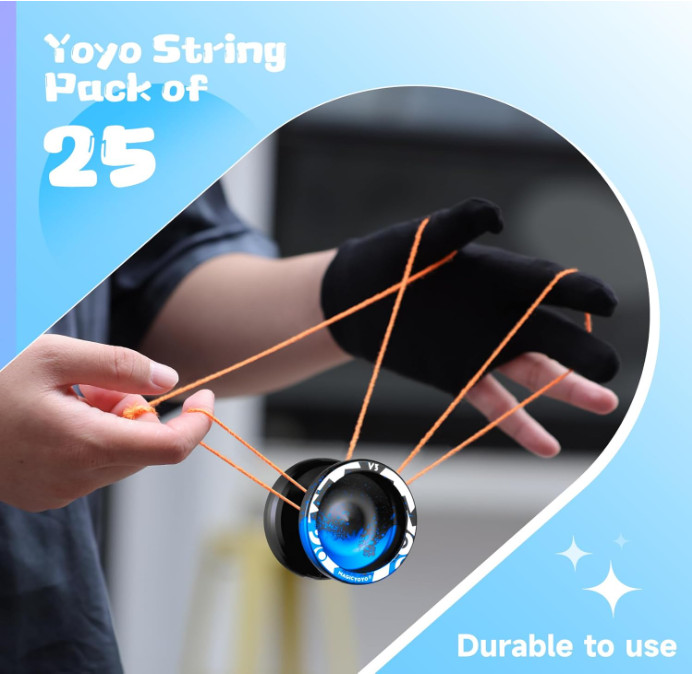 25 Pack Yoyo Strings - Professional Polyester Replacement Yoyo Strings for Re...