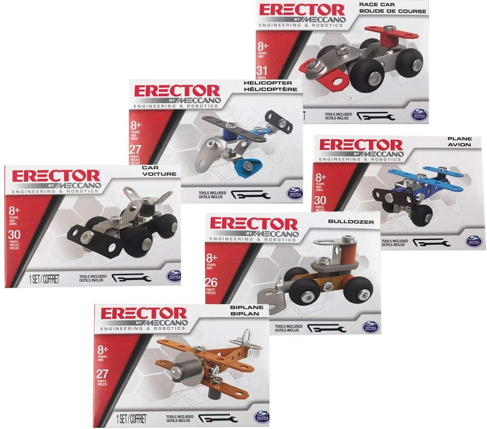 Meccano Erector Building Set of (6) - Miniatures