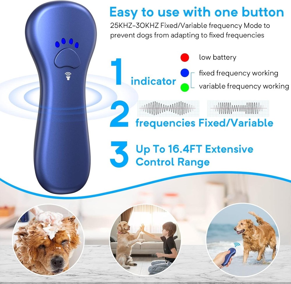 Effective 16.4 Ft Ultrasonic Bark Control Device - Gentle Dog Training Solution