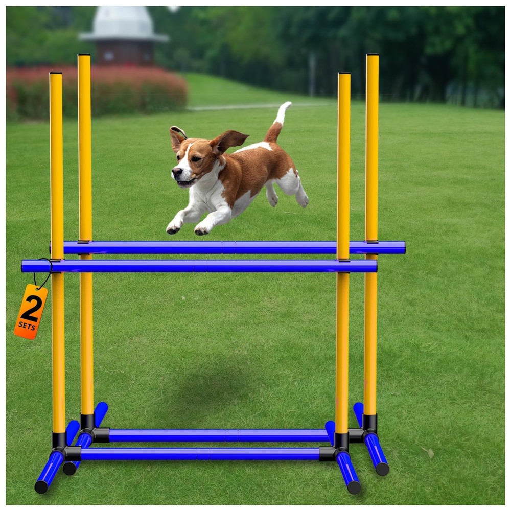 Adjustable Dog Agility Jump Set â€“ Training Hurdles with Height Adjustable Bar