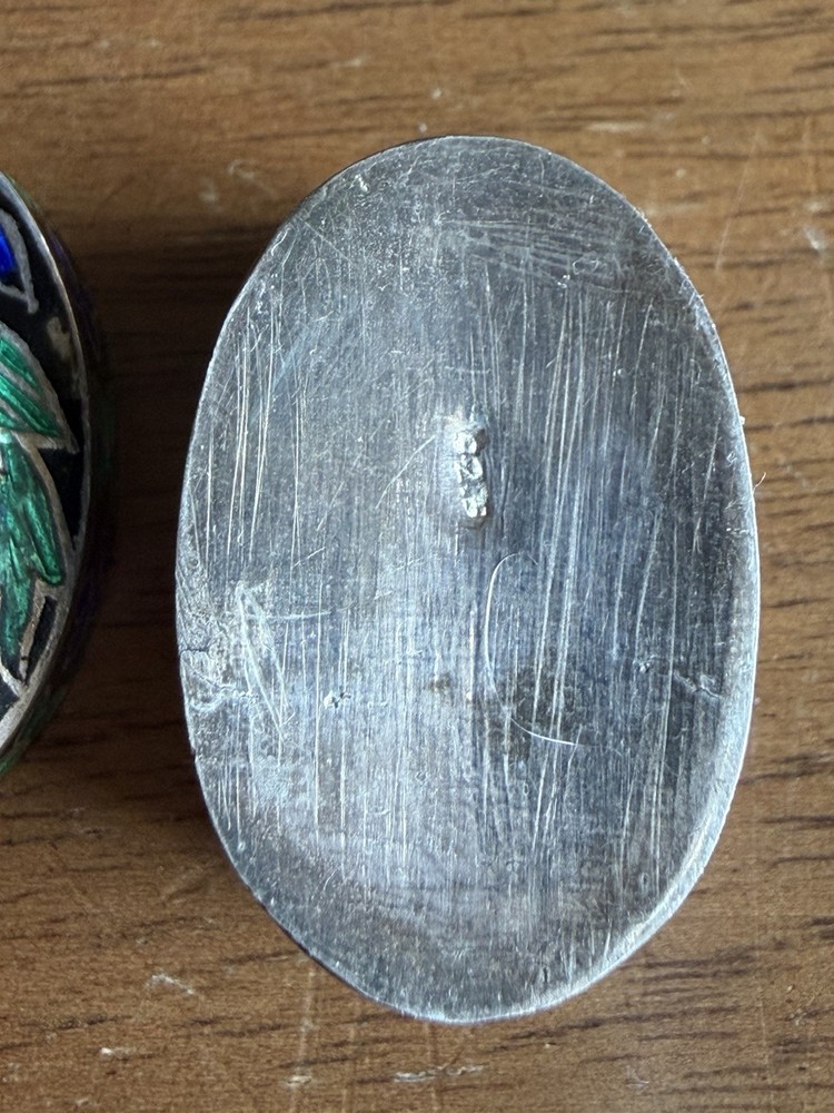 Vintage Two 925 Silver Enamel Pill Boxes