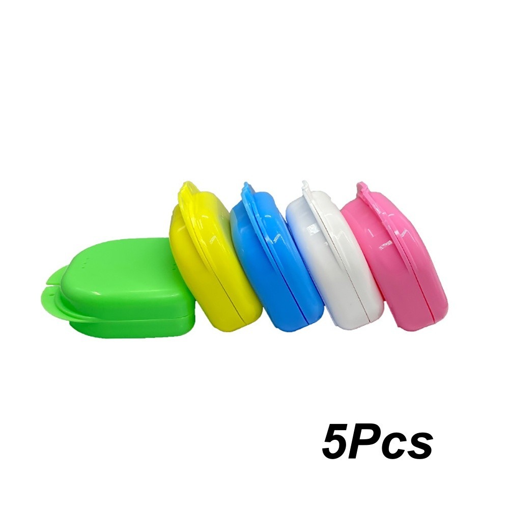 5Pcs Dental Denture Retainer Plastic Storage Case Box Mouthguard Container