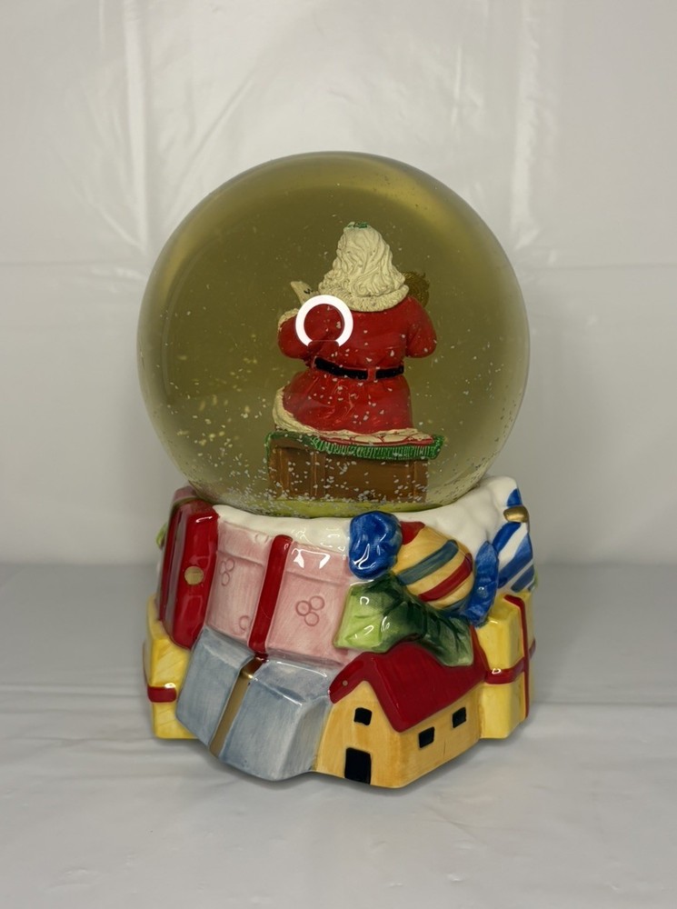 Spode Christmas Tree Musical Santa Snow Globe 6.5” with Box