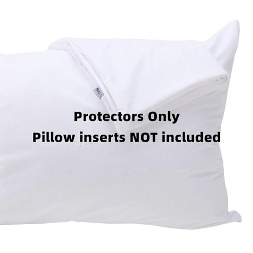 Feather Proof Pillow Protectors King Size with 2 Pack King (20x36) White
