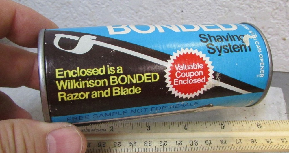 Vintage Wilkinison bonded Shaving system unopened free sample tin, unique!