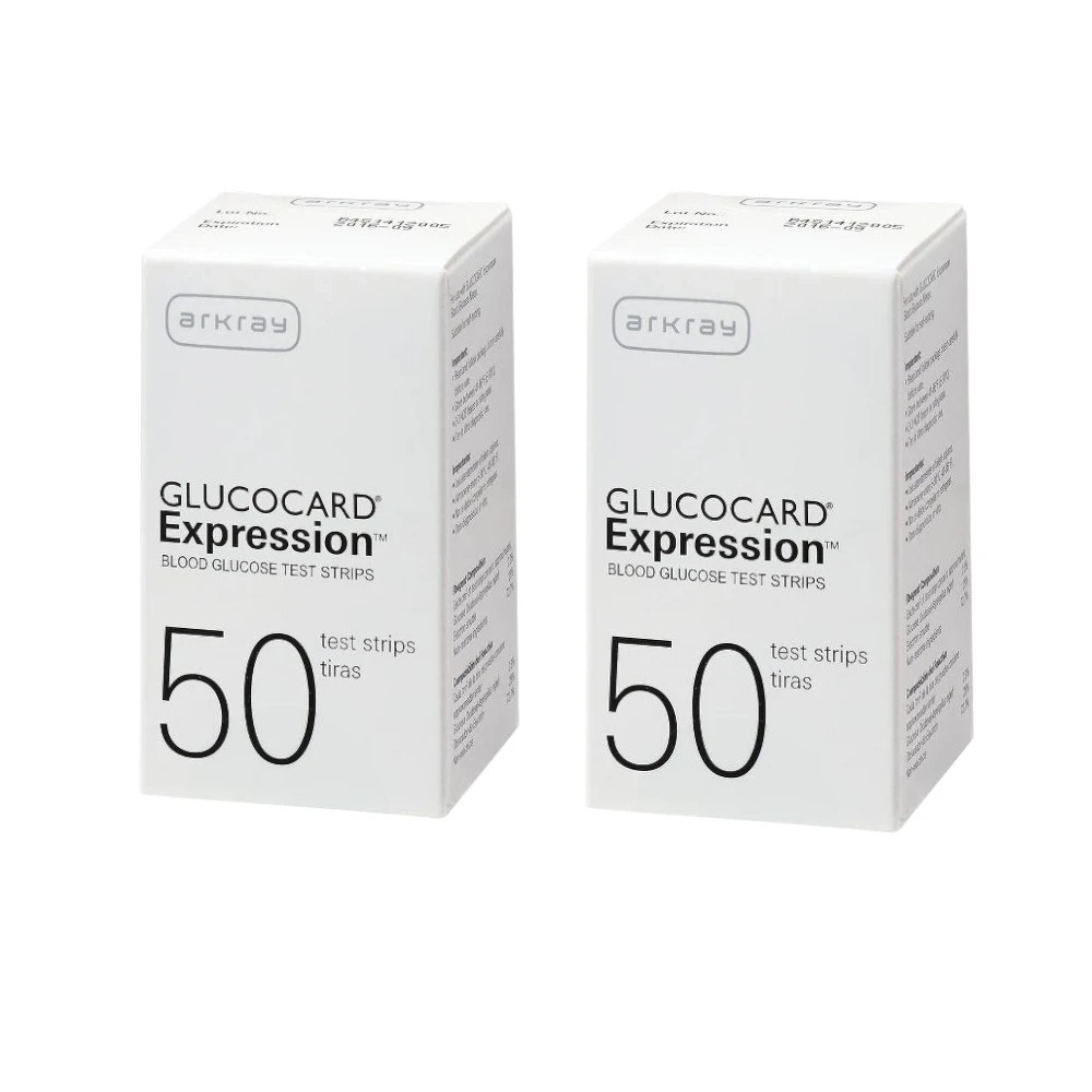 Arkray Glucocard Expression Diabetic Test Strips 2 boxes (100 Ct)