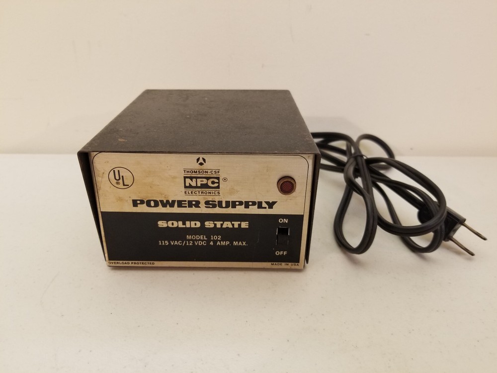 Thomson-CSF NPC Electronics Model 102 Solid State Power Supply 12 Volt DC 4 Amps