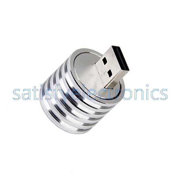 1PCS NEW Aluminum 3W USB LED Lamp Socket Spotlight Flashlight White Light
