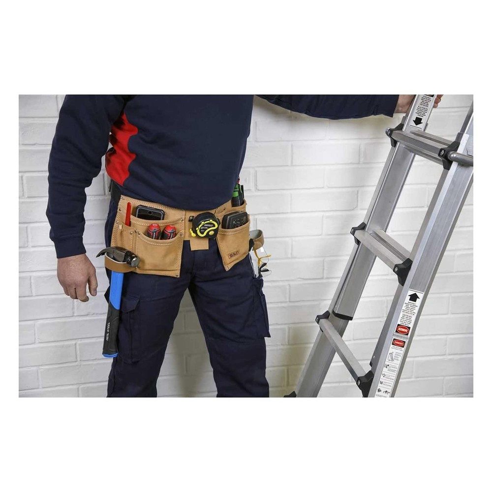 Sealey Tool Belt Double Pouch Leather Storage Workshop