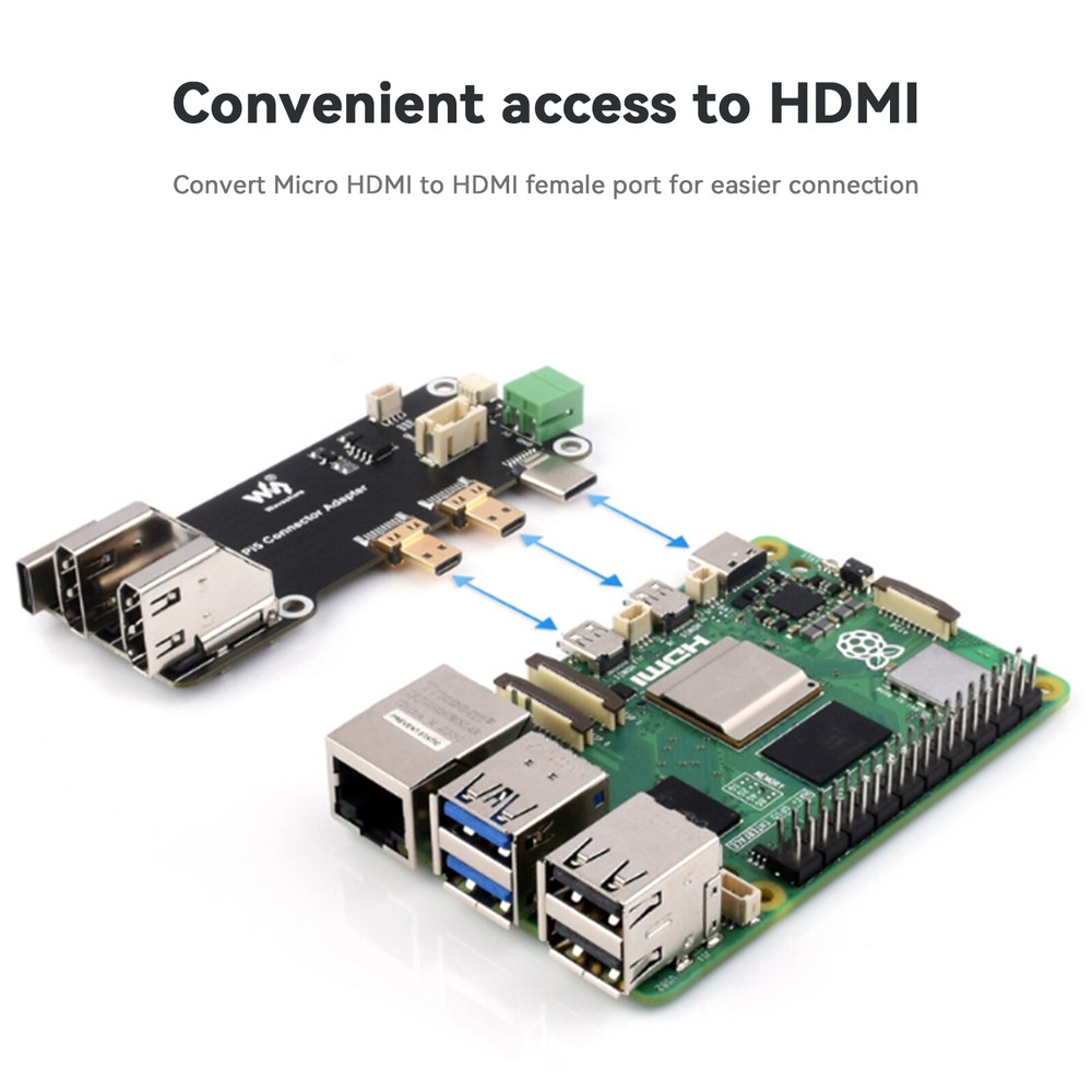 Raspberry Pi Multi-Function Expansion Board HDMI Dual 4K Output With Pi5/Pi4B US