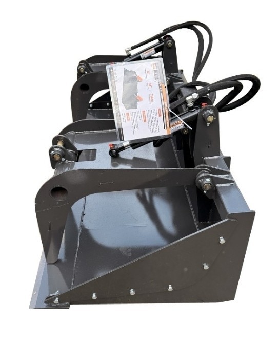 Wolfequip 72'' Dual Cylinder Grapple Bucket Solid Bottom Quick Attach Attachment