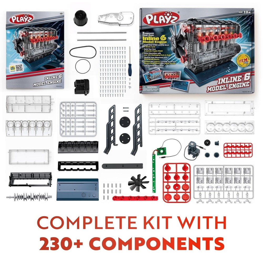 Inline 6 Engine Model Kit - Build Your Own STEM Inline 6 Small Engine That Ru...