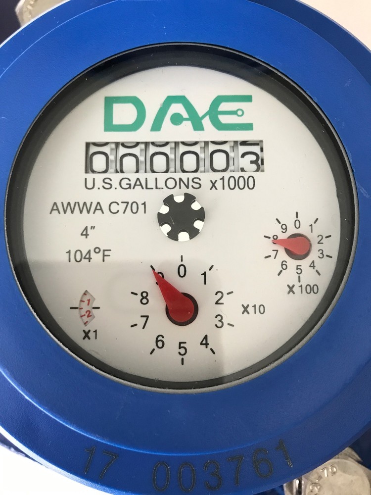 DAE WP-400P 4" Woltmann Helix Water Meter, Pulse Output, Gallon