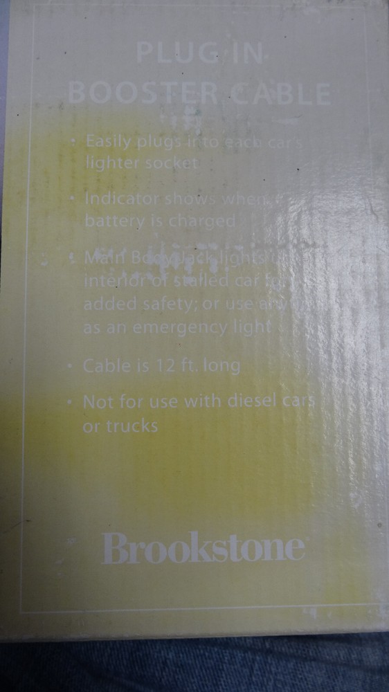 Plug In Booster Cable from Brookstone - NIB !!!