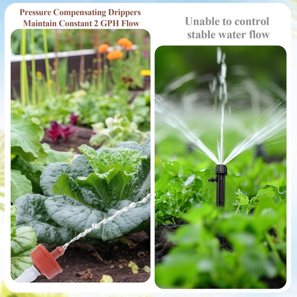 200 Pcs 2GPH Pressure Compensating Drippers for Efficient Garden Irrigation