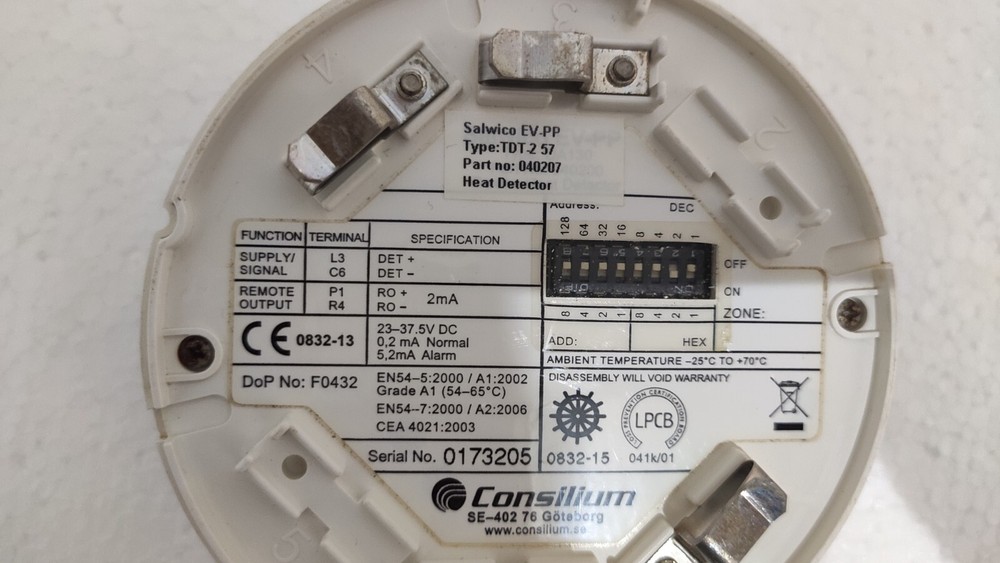 CONSILIUM HEAT DETECTOR SALWICO EV-PP 040207