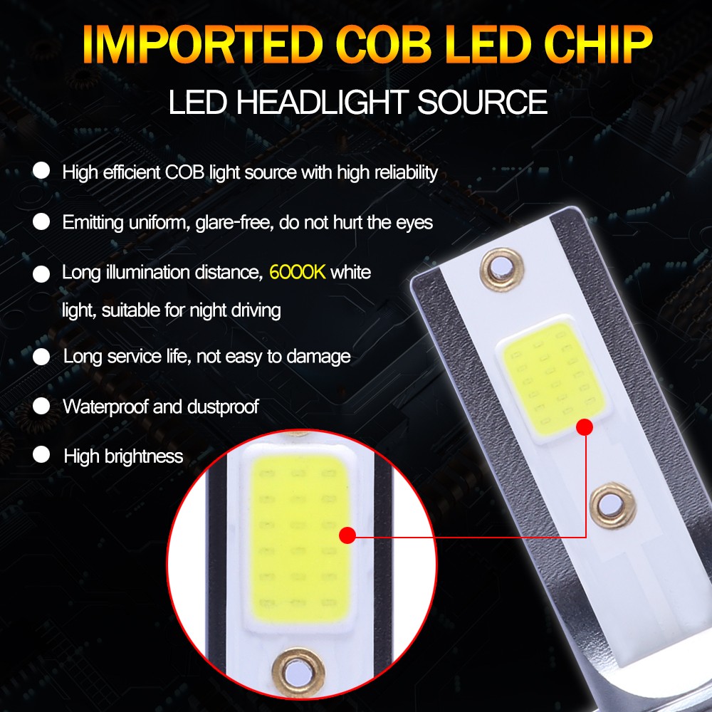 Pair H11 LED Headlight Kit Low Beam Bulb Super Bright 6500K White 1000000LM