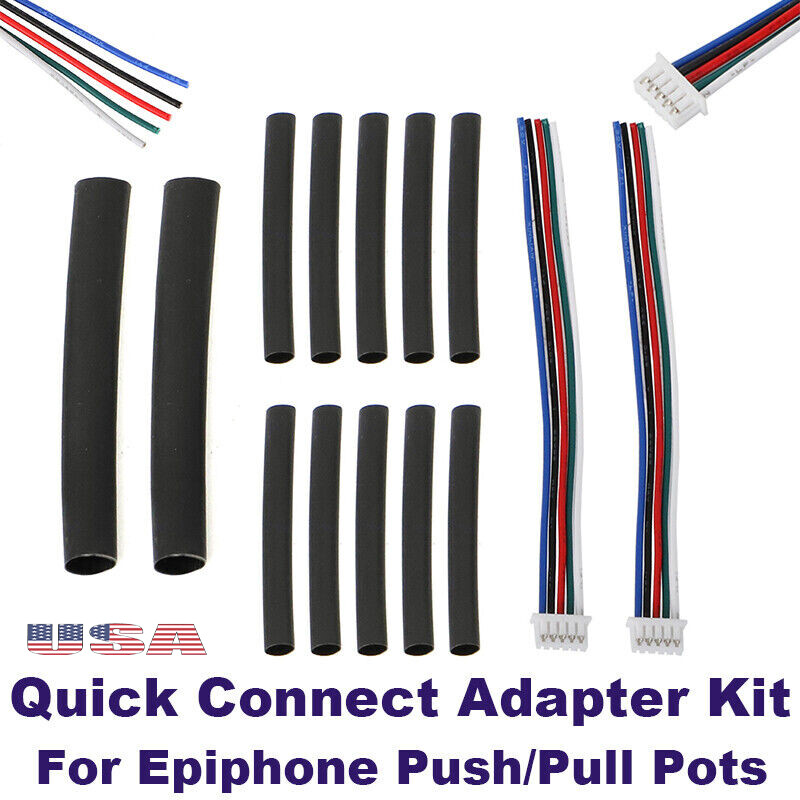 2 Quick Connect Adapter 5 Pin For Epiphone Push Pull Pot Pickup Connector Plug