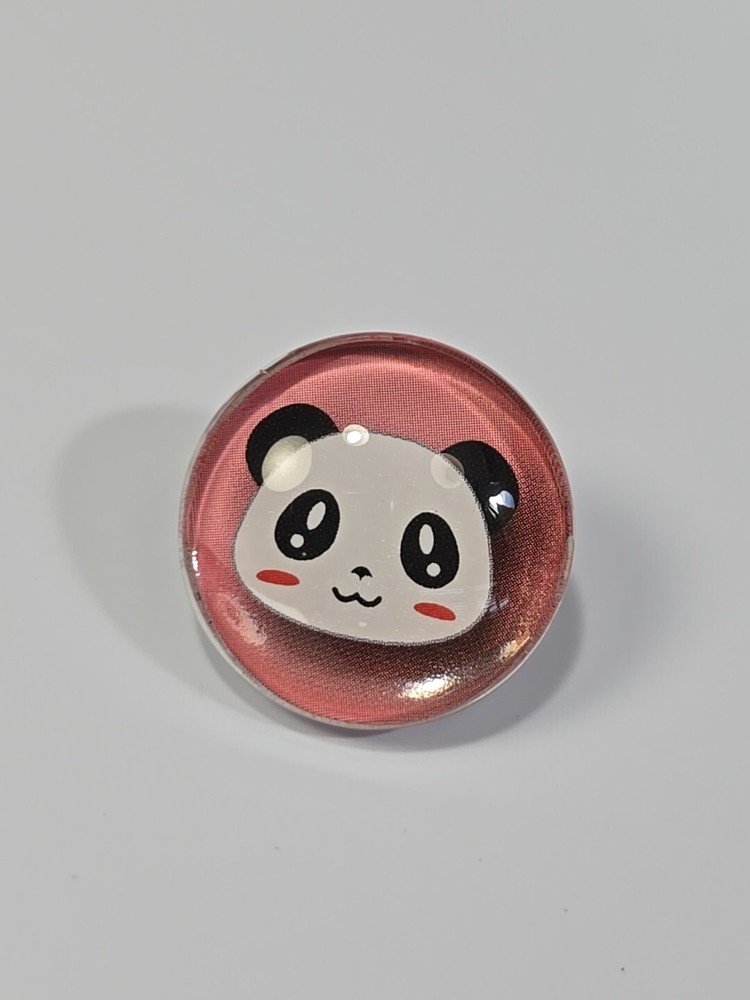 Panda Bear Lapel Pin Small Size Pink Background