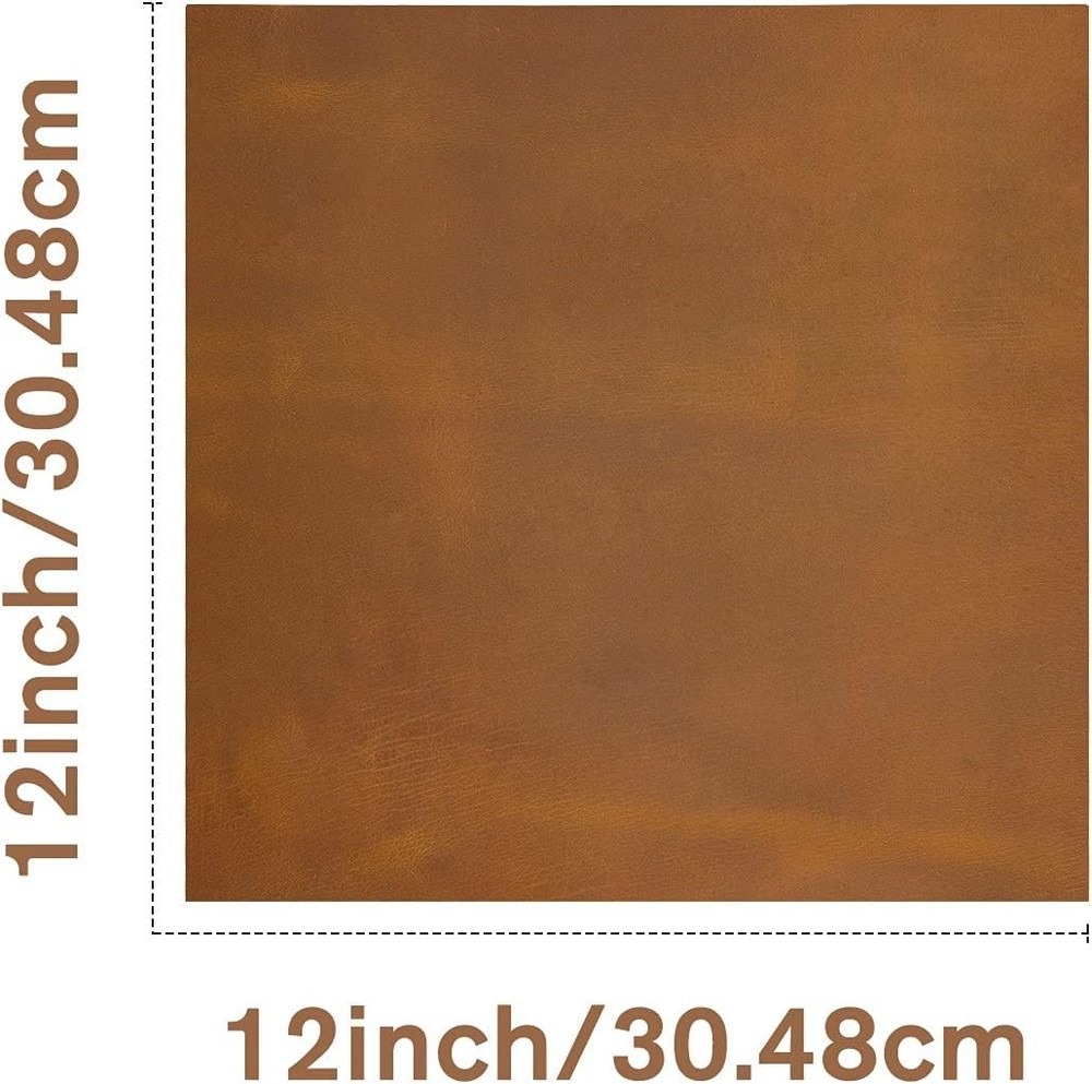 Thick Leather Sheets for Crafts Tooling Square 12x12, Bourbon Brown