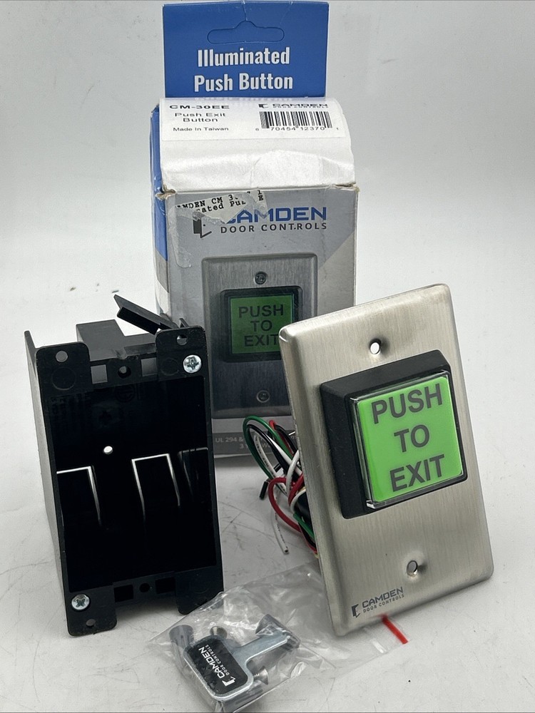 Camden CM-30EE Push To Exit Switch LED Illuminated Timer Green