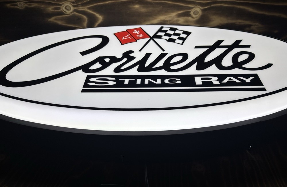 Corvette Sting Ray 32" Backlit LED Oval Sign
