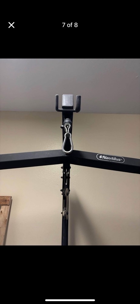 Nautilus Adjustable Squat Machine Power Rack w/ Pull-up Bar & Handle Attachment