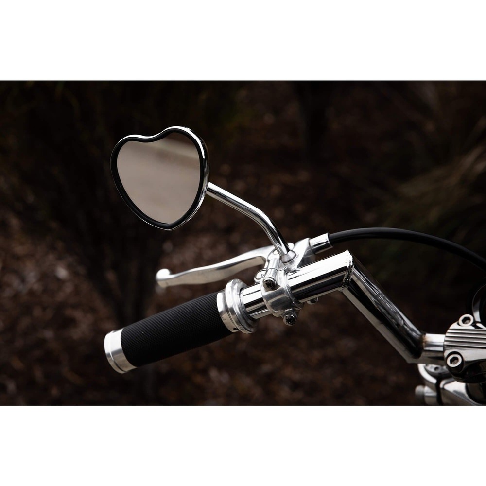 Lowbrow Customs Heartthrob Motorcycle Mirror - Perch Mount - Chrome