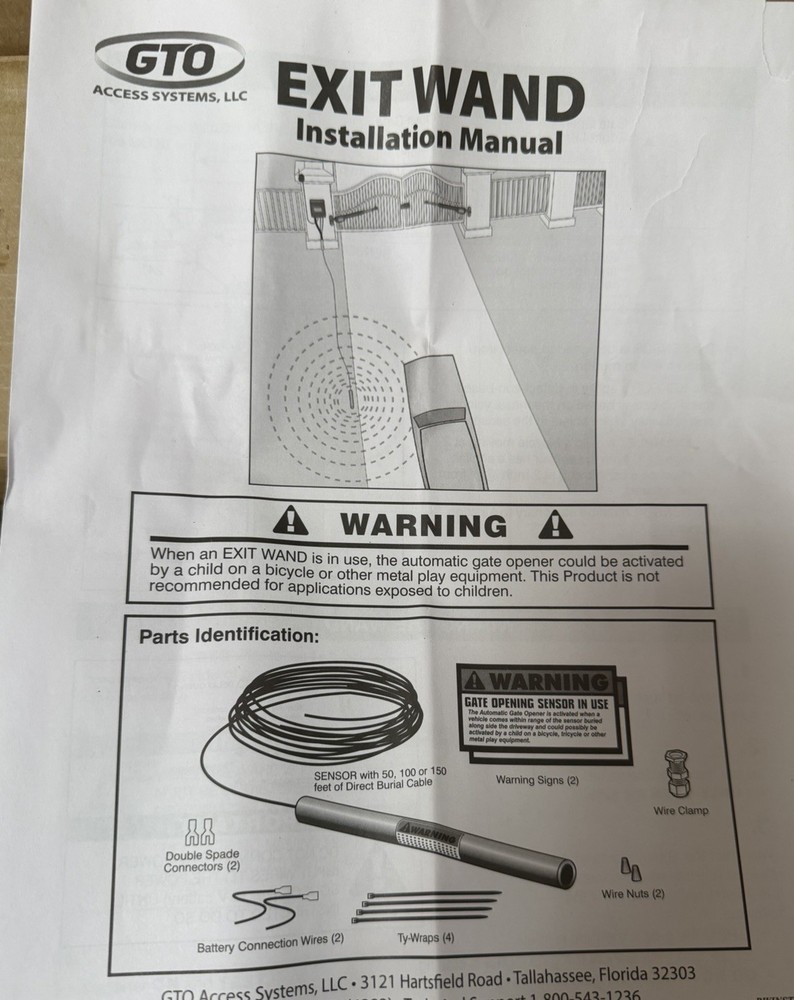 GTO/PRO Residental access System-100’ exit wand
