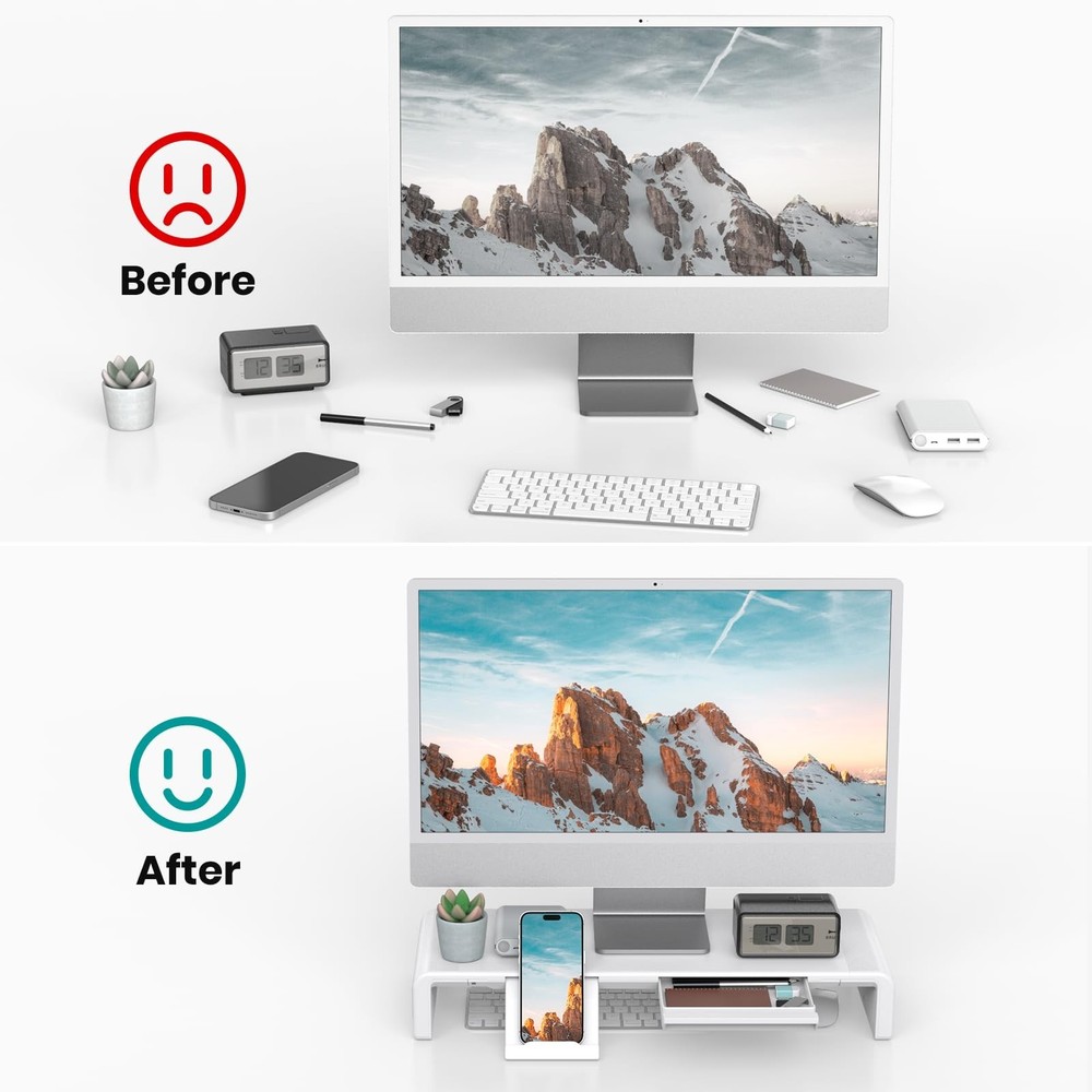 Monitor Stand Riser, Klearlook Foldable, Height Adjustable Computer Stand, De...