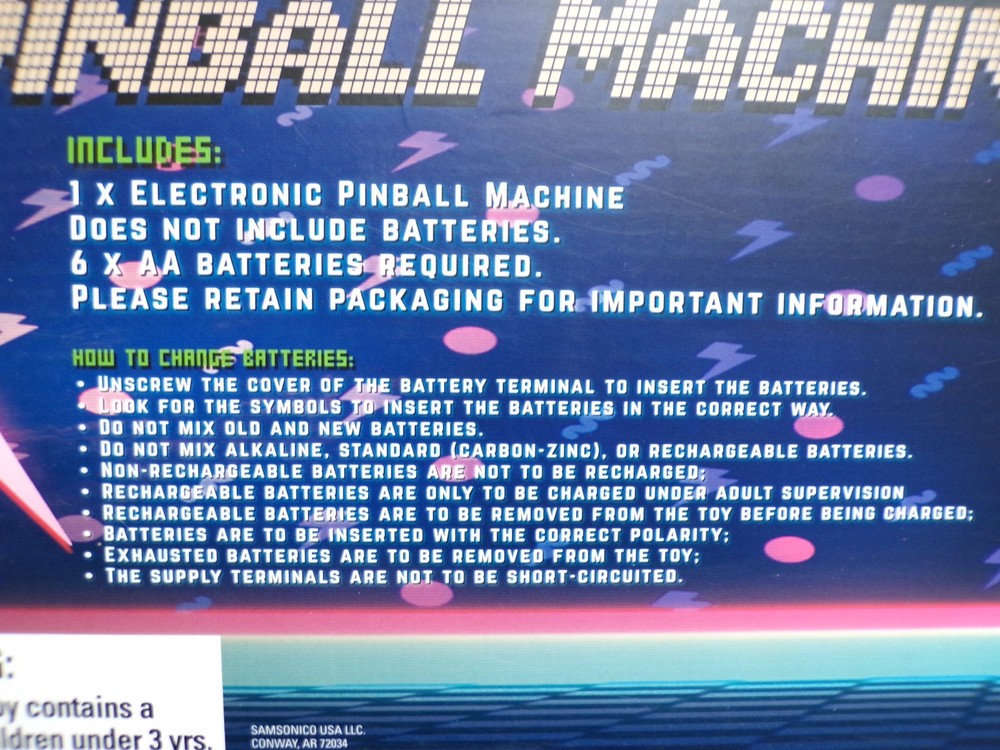 Retro Arcade Electronic Pinball Machine NIB