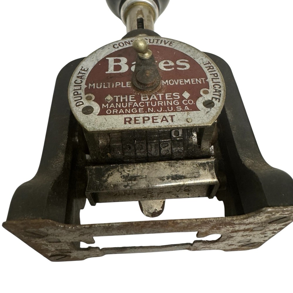 Bates Numbering Machine~Stamp Consecutive Duplicate Triplicate Repeat 6Wheel Vtg
