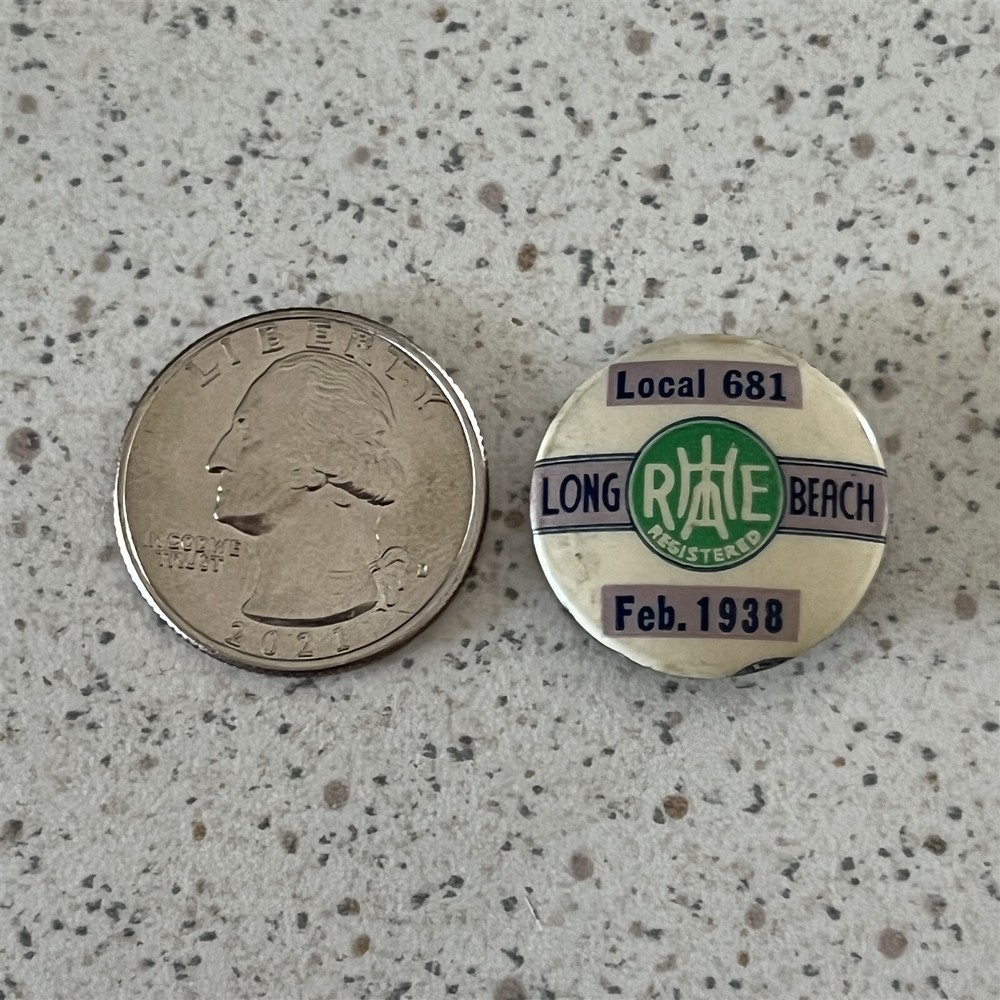 1938 Culinary Workers Labor Union Long Beach Pinback Button #47352