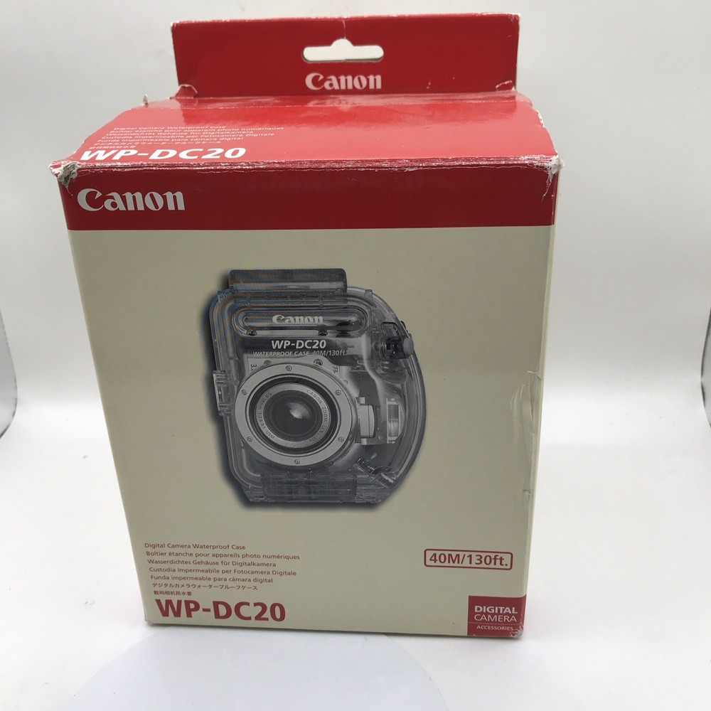 Canon WP-DC20 Waterproof Camera Case 130ft Clear Orange Blue With Strap