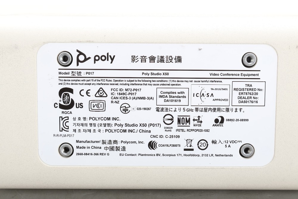 Polycom Poly Studio X50 4K Video Conference Bar - Fair Condition